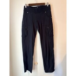 Athleta Athletic Cargo Pants Black Size Small‎ Baggy Tapered Leg